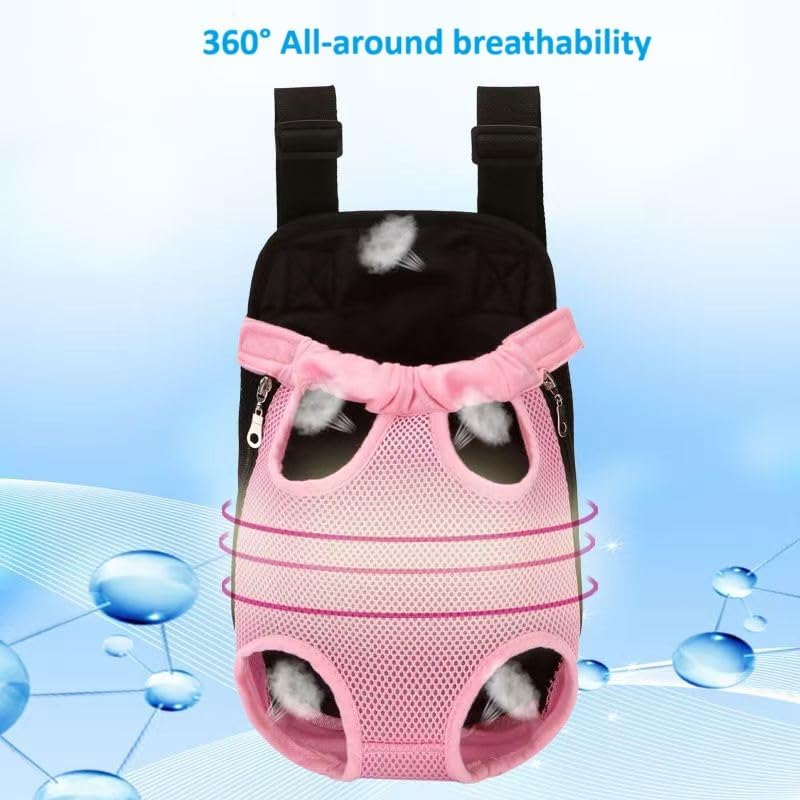 Pet Carrier Backpack, Adjustable Pet Front Cat Dog Carrier Backpack Travel Bag, Legs Out, Easy-Fit for Traveling Hiking Camping for Small Medium Big Dogs Cats Puppies (Pink, XL)