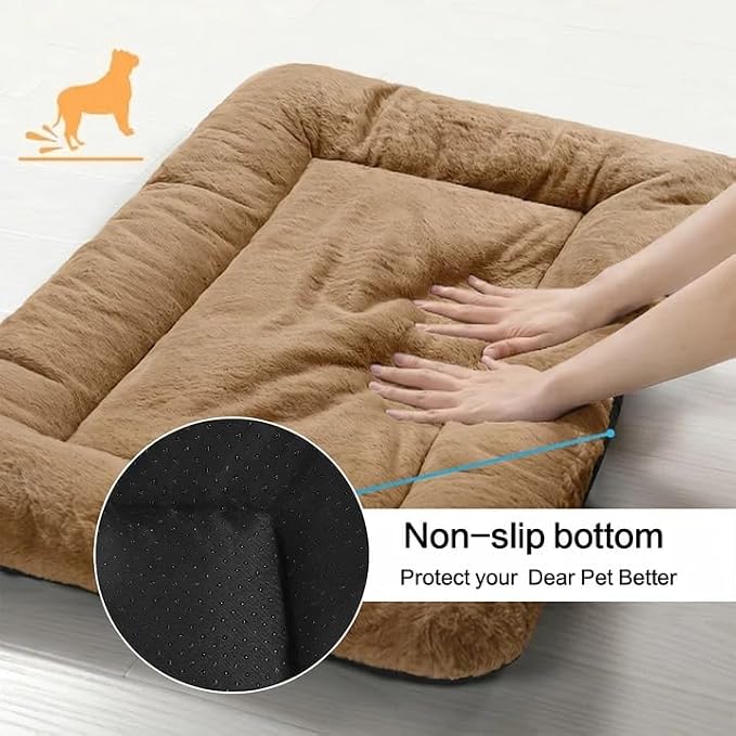 Dog Crate Pad Washable Dog Bed for Crate Medium Cozy Mat 30-Inch Camel | Ultra Soft Kennel Pad,Anti-Slip Bottom,Fits for Most Metal Crates,Comfortable Sleeping Pet Mat