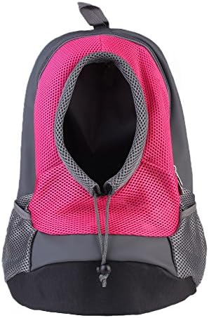ELEOPTION Portable Outdoor Travel Pet Backpack Carrier Double Shoulder Pet Backpack Carrier for for Carrying Cat and Dog Pet Puppy (Medium, Red)