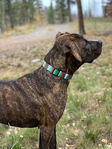 Native Pup Christmas Dog Collar- Winter Holiday Collars for Pets- Xmas Gift for Puppy- Santa, Reindeer, Snowman, Candy Cane, Red Green- Girl Boy- Small, Medium, Large Breeds (Christmas Tree, Small)