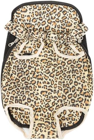 Front Cat Dog Backpack Travel Bag Sling Carrier Portable Outdoor Lightweight and Soft Comfortable Puppy Kitty Rabbit Double-Sided Pouch Shoulder Carry Tote Handbag C-Leapord M