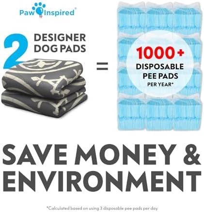 Paw Inspired Designer Medallion Print Dog Pads, 36x36 Inch Size, 2 Pack