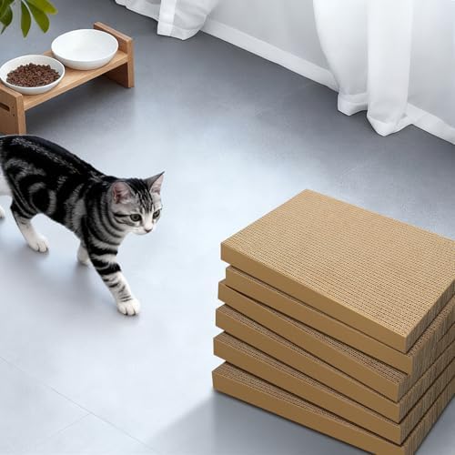 Cat Scratcher 6-Pack Refills, Large Cardboard Pads for Indoor Cats