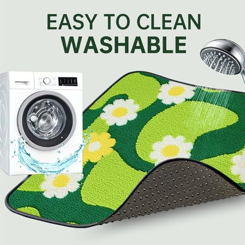 Qeils Reusable Puppy Pads for Small Dogs, Washable Pee Pads with Non-Slip , Absorbent Leakproof Mat for Crates, Playpens, Pet Beds & Whelping, Indoor Potty Training Grass Green, 22"x22", 2 Pack
