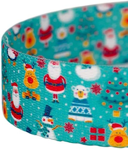 Country Brook Petz - Santa & Friends Everyday Dog Leash - Christmas Collection Featuring Festive Designs (4 Foot, 1 Inch Wide)