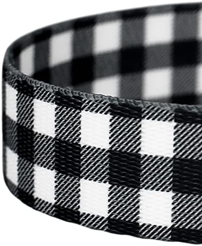 Country Brook Petz - Black & White Buffalo Plaid Everyday Dog Leash - Christmas Collection Featuring Festive Designs (4 Foot, 1/2 Inch Wide)