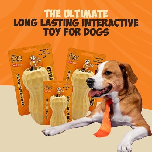 Poochie Butter Natural Peanut Butter Dog Treat Toy - Fillable Chew for Dogs