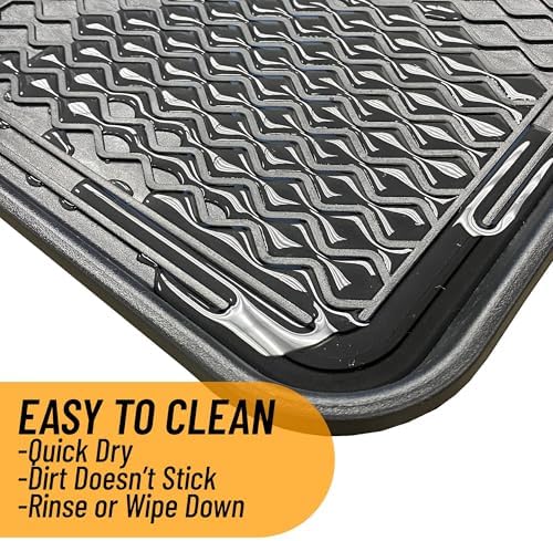 Ottomanson 15" x 30" Multi-Purpose Boot Tray – Waterproof Shoe & Pet Feeding Spill Tray, Litter Box & Pee Pad Holder, Painting & Planting Mat, 1.2" Raised Edge Floor Protection