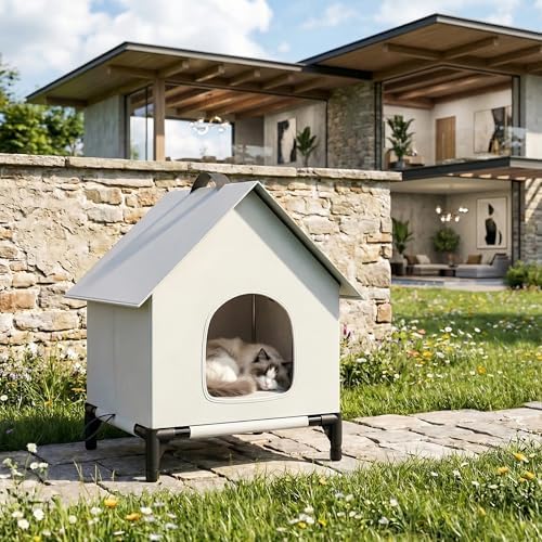 Cooling Cat House with Ice Packs for Outside&Indoor,Insulated and Weatherproof,Selfwarming Cat Shelter,Large Cave Bed for Garden (XL, Cold)