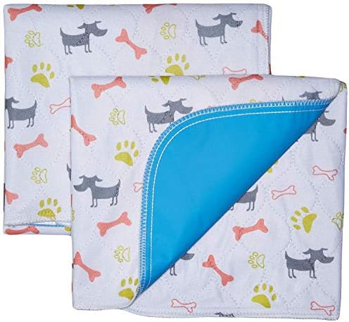 Washable Dog Training Pee Pads 2-Pack Large, Reusable Cloth for House Playpen Floor Waterproof, Leakproof for Whelping, Potty, and Crate Liner