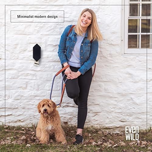 Dog Poop Bag Dispenser with 8 Poop Bag Rolls, Stainless-Steel Dog Bag Holder with Magnetic Door Closure, Indoor and Outdoor Poop Bag Dispenser, Holds 8-9 Rolls, 7.75" x 3.25", Black/Grey