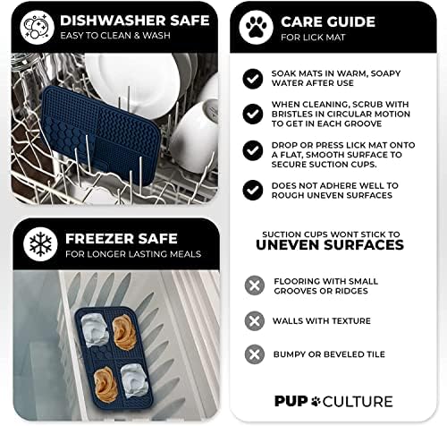 Pup Culture Dog Lick Mat for Dogs (2 Pack), Feeding Pad for Anxious Pets Plus 4 Different Puzzles for Mental Stimulation for Dogs - Supports Mental, Dental, and Digestive Health - Heavy Duty