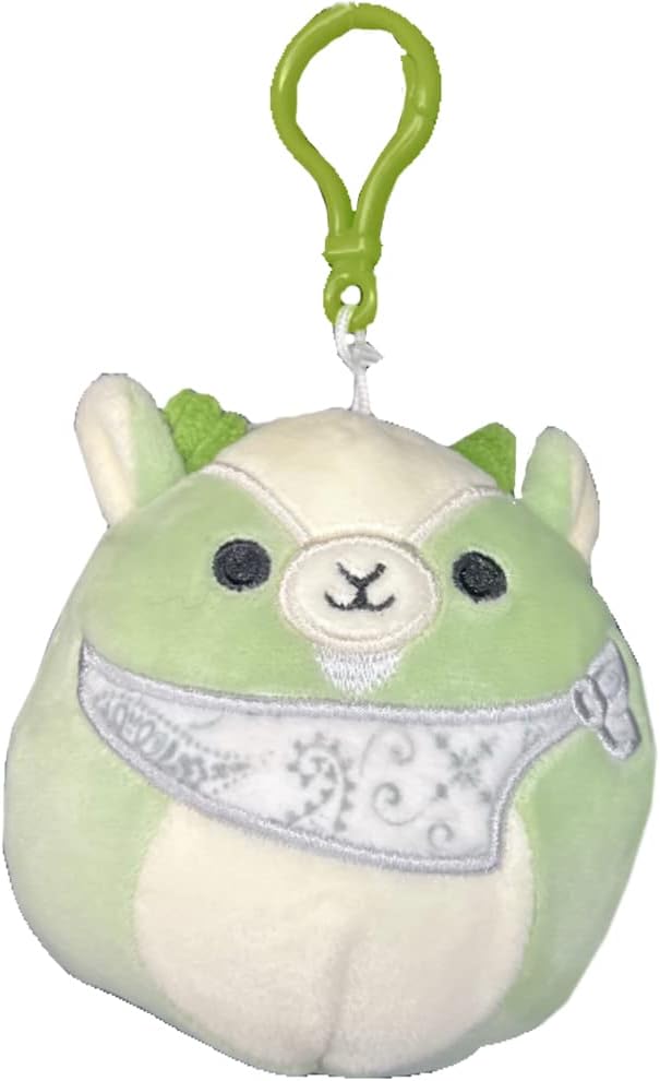 Squishmallow Official Kellytoy Collectible Plush Farm Squad Squishy Soft Animals Choose Cow Pig Horse Sheep Donkey (Palmer Goat (White Bandana), 3.5 Inch Clip)