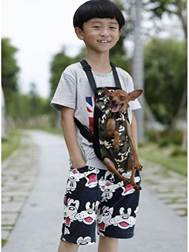 Pet Dog Puppy Cat Carrier Five Holes Backpack Double Shoulder Straps Canvas Cotton Front Chest Backpack Bag(Colourful, Large)