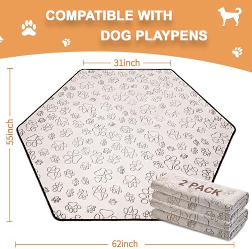 Qeils Reusable Puppy Pads, Washable Pee Pads, Leakproof 55"x 62" 2 Pack