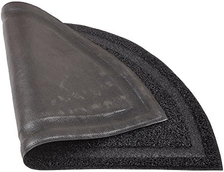 DM Cat Paw Print Litter Box Mat,Door Mat, Kitty Litter Rug,Half Circle,23.5x14.25 Inches