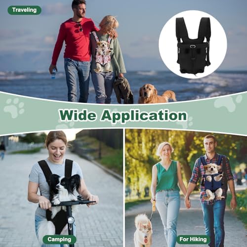 Front Pet Carrier Backpack for Small Dogs and Cats Up to 8.8-15.4 lbs, Adjustable Breathable Dog Carrying Backpack, Large, (Black, 1 Pcs) Intended for Hiking/Camping/Traveling