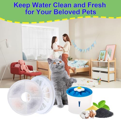 Cat Water Fountain Filter Replacement for 3L Flower Cat Drinking Fountain