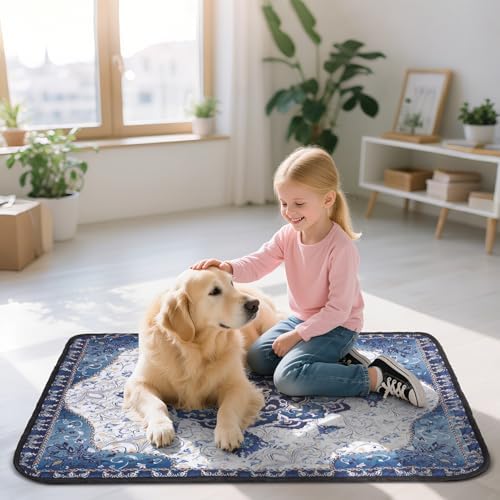 Washable Puppy Dog Pee Pad, 2 Pack Reusable Pee Pads for Dogs, Super Absorbent Leakproof Dog Pads Training Pads with Bohemia Patterns for Potty Training, Incontinence, 24” x 36”