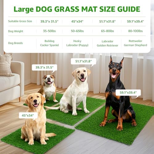 Artificial Grass Pee Pads for Dogs Puppy Potty Training to Pee and Poop