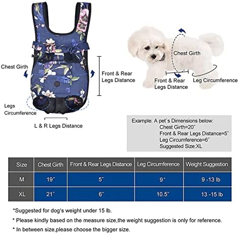 Petmolico Pet Dog Carrier Backpack,Adjustable Dog Legs-Out Front Backpack,Hands-Free Cat Pup Front Carrier Travel Bag,Easy-fit for Traveling Hiking for Dogs,(XL,Blue Daffodil)
