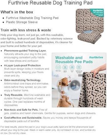 Furthrive Washable Pee Pads for Dogs with Pheromone Attraction, Reusable