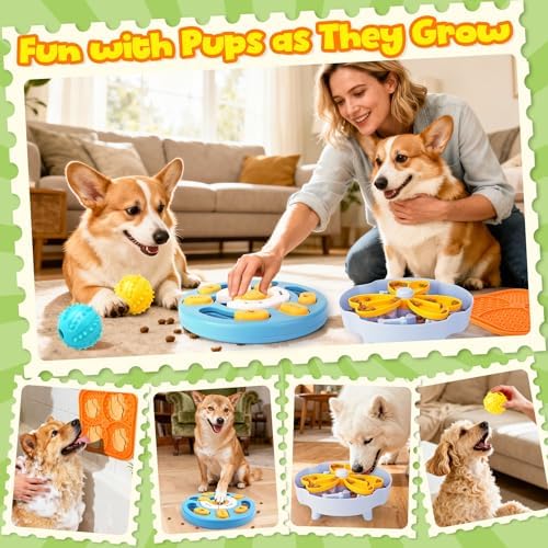 Forfon Slow Feeding Enrichment Set with Lick Mat & Puzzle Toy