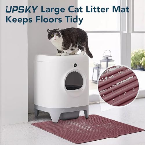 UPSKY Large Cat Litter Mat 31" x 24 Waterproof and Washable, Soft on Paws