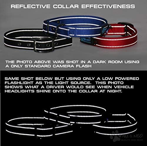 Max and Neo MAX Reflective Metal Buckle Dog Collar - We Donate a Collar to a Dog Rescue for Every Collar Sold (Large, Black)
