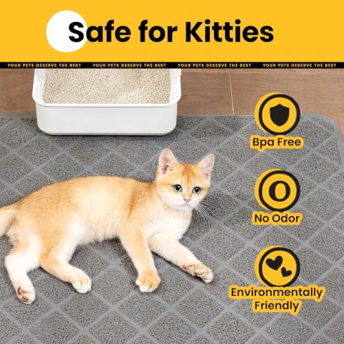 Conlun Cat Litter Mat Litter Trapping Mat, 24" x 17" Charcoal