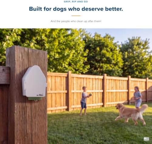 Indoor/Outdoor Dog Poop Bag Dispenser Wall Mount (White), Includes 3 Sample Rolls of Waste Bags, Easy Setup Dog Poop Station
