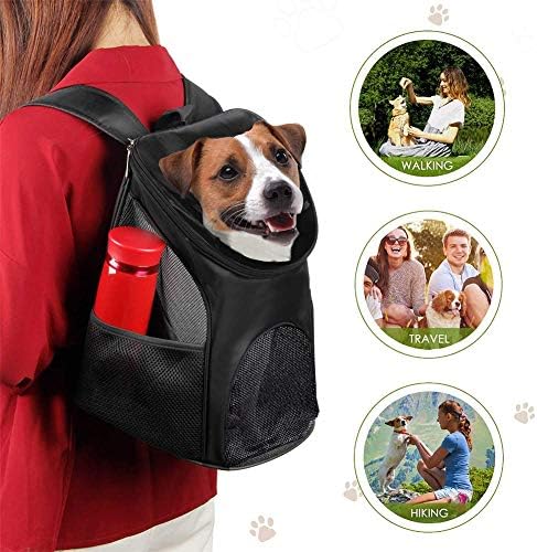 ESUPPORT Dog Carrier Backpack, Pets Bag Carrier Pet Outdoor Backpack Holds Dogs up to 3 kg, Dog Travel Bag with Mesh Window for Walking Hiking Bike Camping Outdoor and Motorcycle