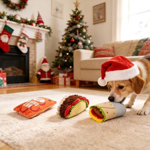PrimePets 3PCS Plush Squeaky Dog Toys, Pet Toy for Small Medium Large Dogs