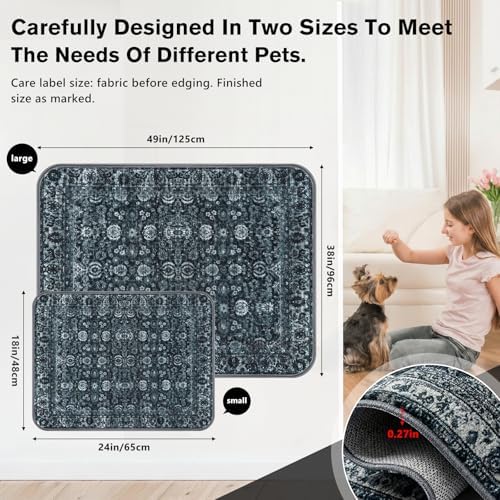 Washable Reusable Dog Pee Pads for Cats 2 Pack Waterproof Non-Slip