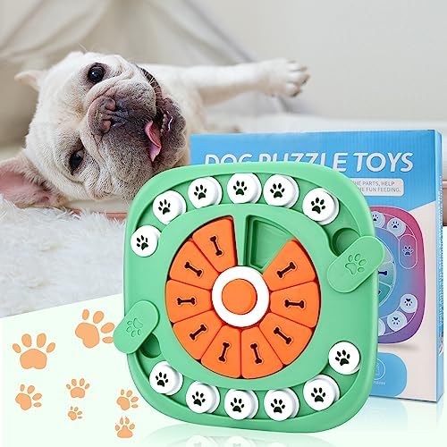 Dog Toys for Boredom and Stimulating, Mentally Stimulating Toys, Puzzle Large Dogs, Puzzles Smart Treat Dispensing Enrichment Dogs Green, Level 3-Green