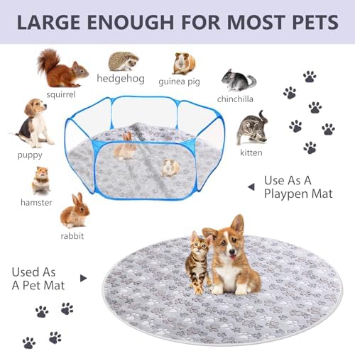 4 Pack Washable Whelping Pad Whelping Supplies Absorbent Reusable Puppy Training Pads Reusable Dog Mat for Floor Non Slip Washable Pee Mat for Dogs(Gray,36 Inch)