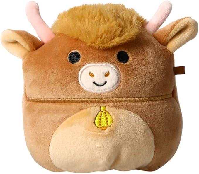 Squishmallow Official Kellytoy Collectible Plush Farm Squad Squishy Soft Animals Cows Pigs Chickens (Brown/Yellow, Calton Cow, 5 Inch)