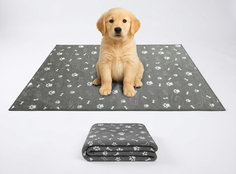 Muddy Mat® Washable Pee Pads for Dogs, Super Absorbent Reusable Puppy Pads–100% Waterproof Pee & Potty Training Pads for Pets, Non-Slip Dog Pads for Crates, Playpens and Floors - 4 Pack, Grey 18"x24"