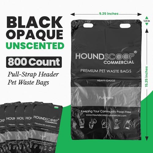 800 Ct XL Pull-Strap Header Dog Waste Bags for HOA Stations