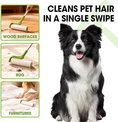 10 Inch Lint Roller Refills, 12 Rolls 600 Sheets Large Lint Rollers for Pet Hair Extra Sticky, Easily Remove Carpets, Clothes, Couch and Curtains Dust (Not Include Lint Roller Handle)