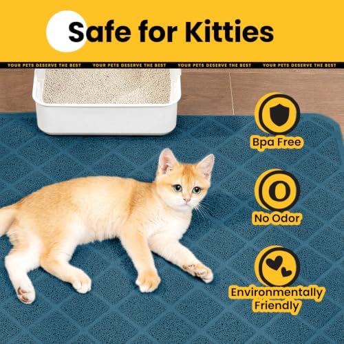 Conlun Cat Litter Mat Litter Trapping Mat, 24" x 17" Navy