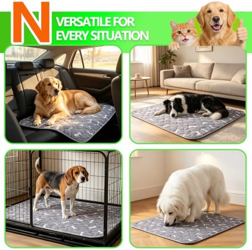 Puppy Pee Pads with Pheromones Reusable Puppy Potty Pads for Dogs Washable Puppy Pee Pads for Cats Leakproof & Odor Control Non-Slip Puppy Training Pads for Home Travel Brown L