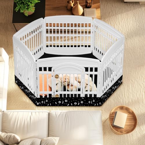 Marsui Dog Playpen Bottom Pad Fits for 36inch W and 24inch H 6 Panels Exercise Pet Dog Mat Puppy Crate Pad Reusable Washable Pet Training Pee Mat Hoop and Loop Design, Playpen Not Included(Black)