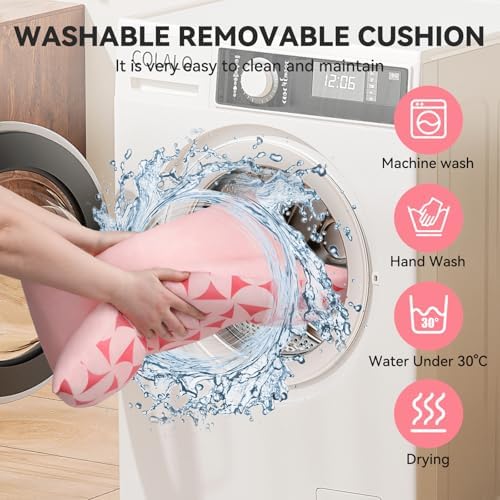 Zerbuger 25in Pink Pattern Rectangle Cat Dog Bed Machine Washable Sofa