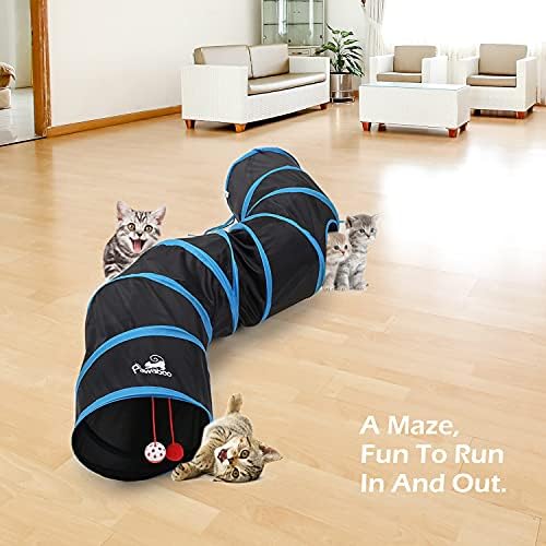 Pawaboo Cat Tunnel, Cat Tunnels for Indoor Cats, S-Shape Foldable Cats Tube