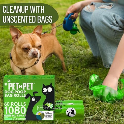 Pet N Pet Poop Bags for Dogs, 1080 Count, Plant Based, Unscented, Green