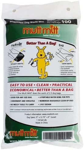 Mutt Mitt Dog Waste Pick Up Bag, 100-Count