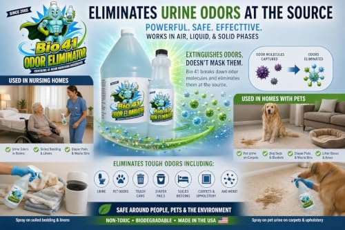 Odor Eliminator, Molecular Technology Since 2005 - Commercial, Industrial, Strong Pet & Urine Odor Remover, Trash Can Deodorizer 32 Oz Bottle