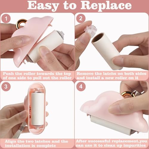 300 Sheets Mini Lint Roller Travel Size Refills, Reusable Pet Hair Remover Refills, 10 Roller Refillable Portable Lint Roller for Clothes
