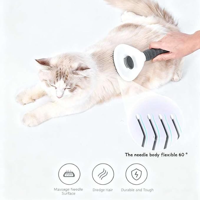 Cat Brush for Shedding, Kitten Brushes for Indoor Cats, For Long or Short Haired Cats,Cat Hair Brush Grooming Deshedding Brush for Dog Kitten Removes Loose Fur and flea removal comb